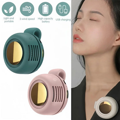 Portable Bladeless Clip-On Fan – USB Rechargeable 3-Speed Mini Cooling Fan