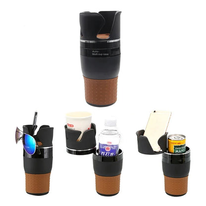 Car Cup Holder Expander – 360° Rotating Multi-Layer Organizer for Drinks & Essentials