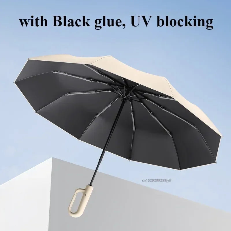 Windproof 72-Bone Automatic Folding Umbrella - UV Protection & Storm-Resistant