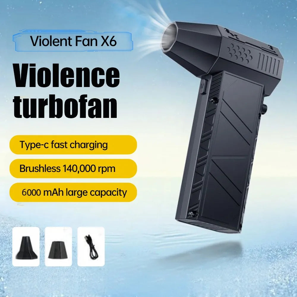 X6 TurboJet – 140,000 RPM Handheld Air Blower & Vacuum Cleaner with High-Capacity Battery