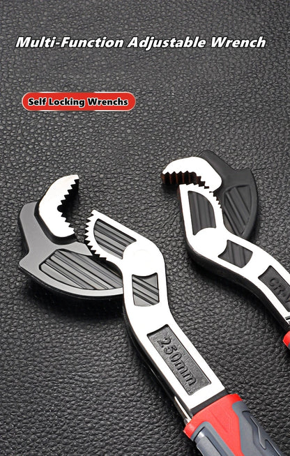 Self-Locking Adjustable Plumber Wrench – CR-V Steel (6 / 8 / 10 / 12 inch)