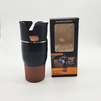 Car Cup Holder Expander – 360° Rotating Multi-Layer Organizer for Drinks & Essentials