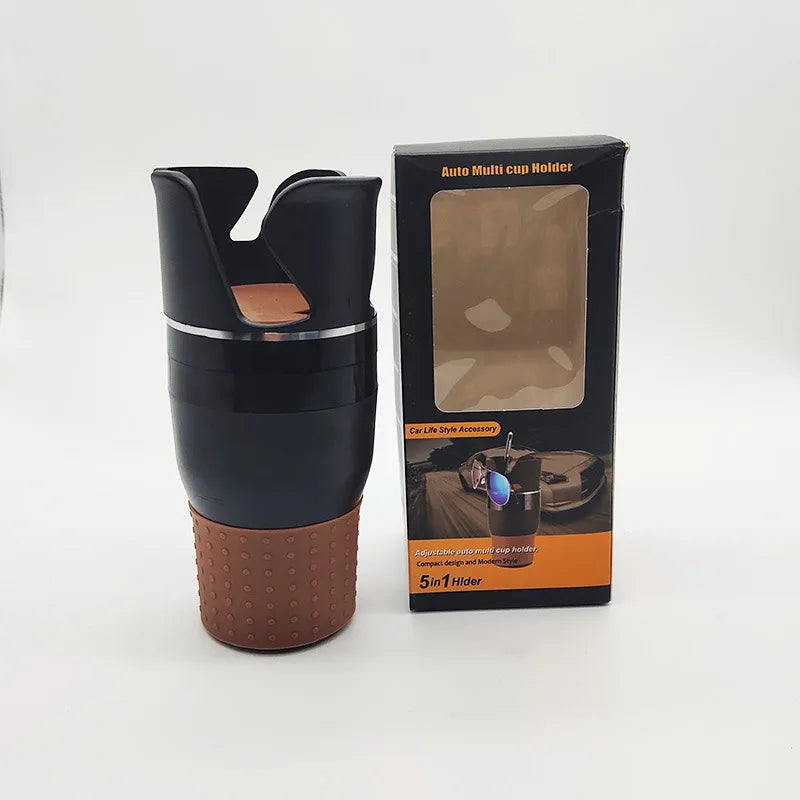 Car Cup Holder Expander – 360° Rotating Multi-Layer Organizer for Drinks & Essentials