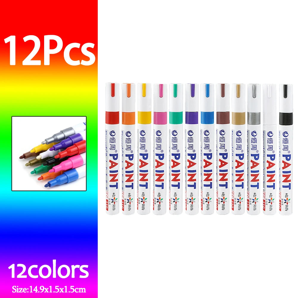 Write on Anything — Waterproof Paint Marker Set (12 Colors)