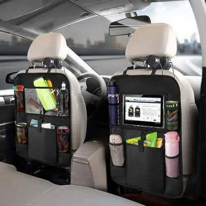 Car Backseat Organizer with Tablet Holder – Waterproof Seat Protector & Storage for Kids Travel