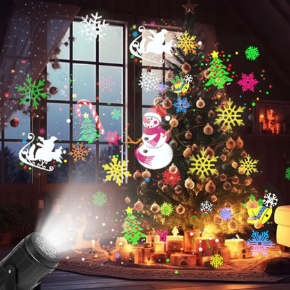 16-Pattern Rotating Christmas LED Projector (USB, Indoor/Outdoor)