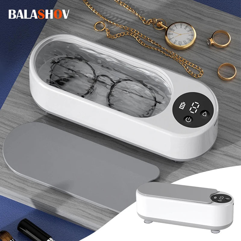 Portable 450ml Ultrasonic Cleaner for Jewelry, Glasses, and Makeup Brushes