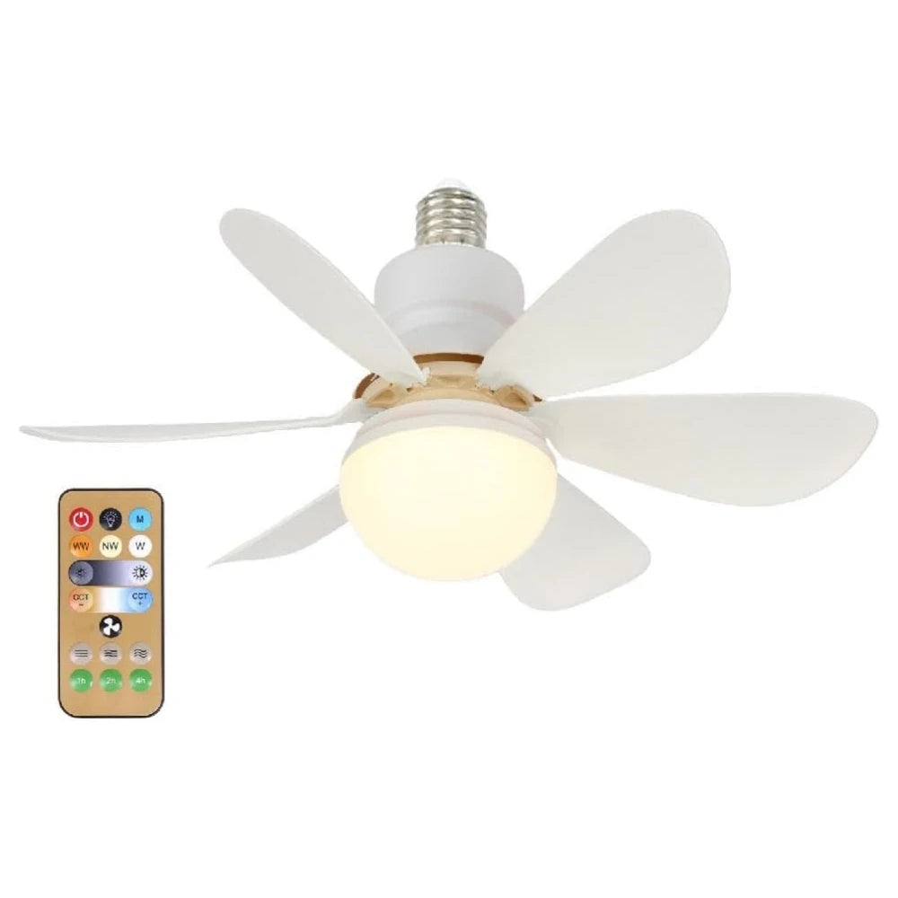 LED Fan Lamp with Remote Control - Modern Flower Design for Lighting and Cooling