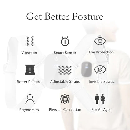 Smart Posture Corrector with Vibration Reminder – Adjustable Back Support for Adults & Kids