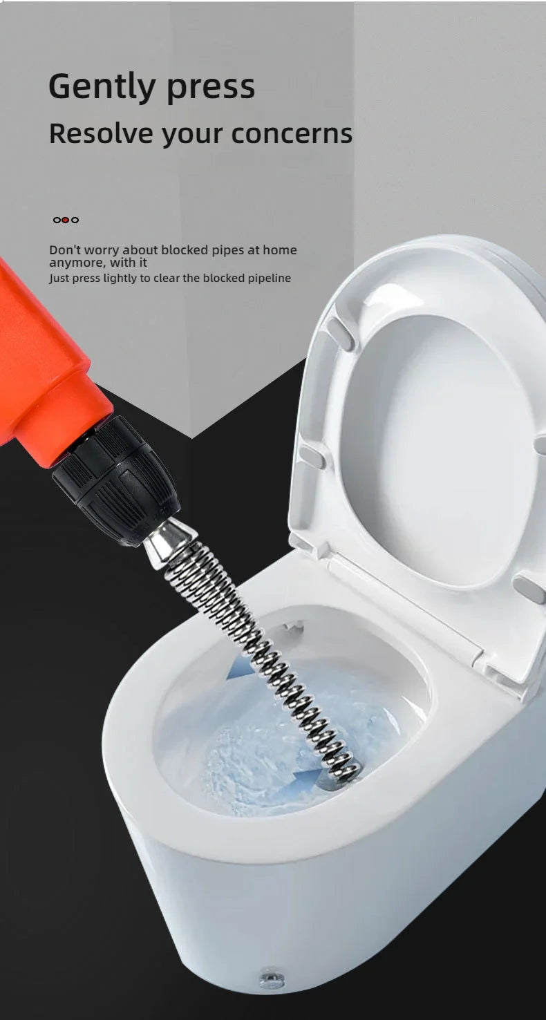 Heavy-Duty Drain Cleaning Spring – Manual Pipe Unclogging Tool (1M to 5M)