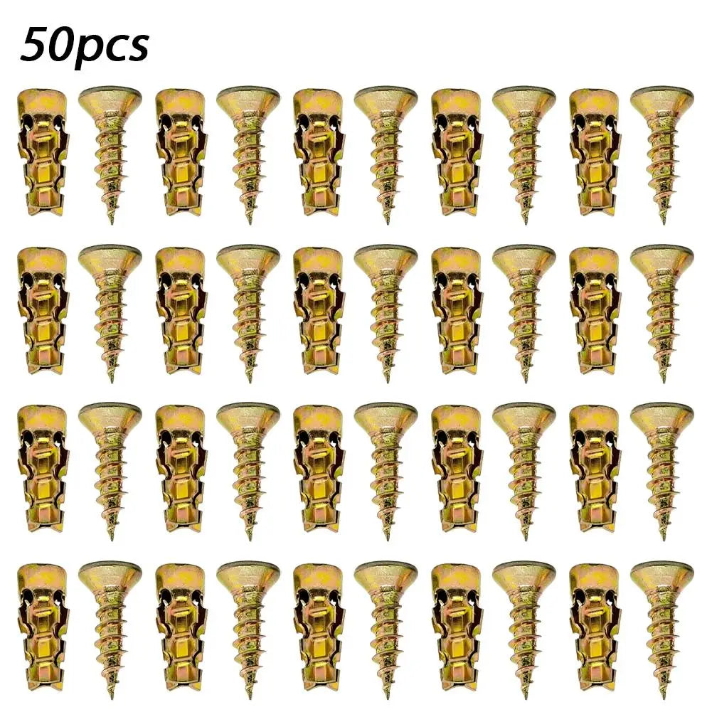 Short Expansion Screw Set – Metal Anchors for Cabinet Hinge Repair