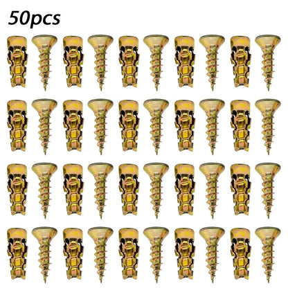 Short Expansion Screw Set – Metal Anchors for Cabinet Hinge Repair