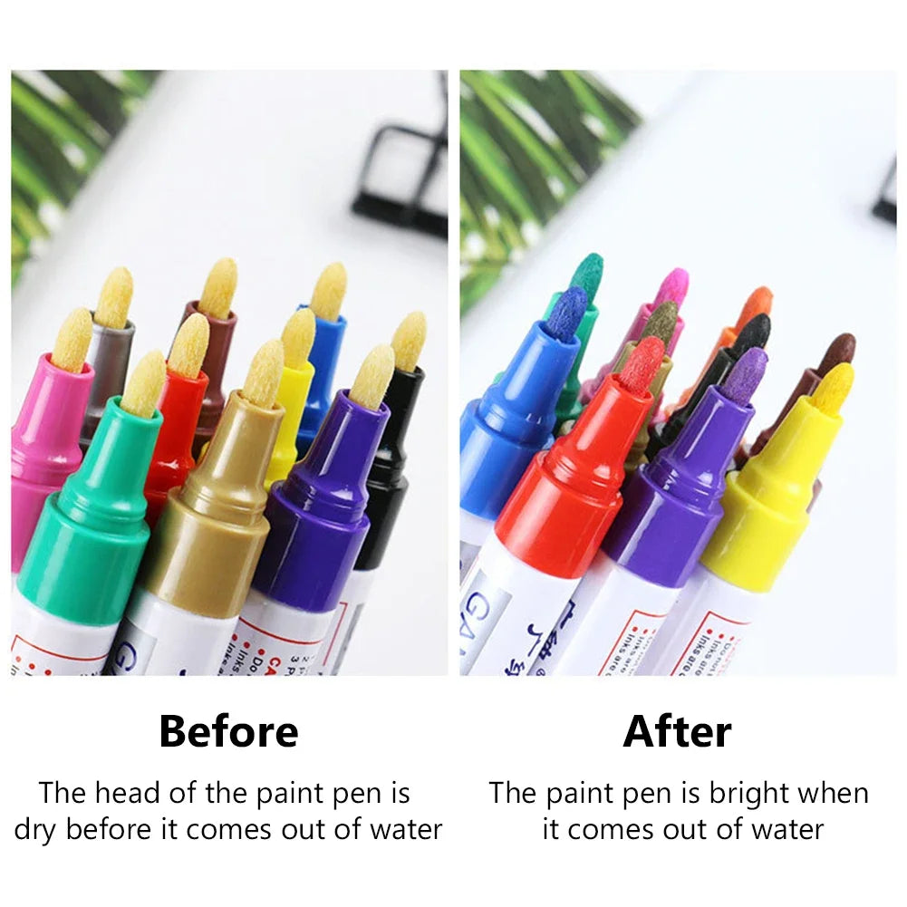 Write on Anything — Waterproof Paint Marker Set (12 Colors)