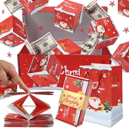 Christmas Gift Box DIY Folding Surprise Gift Box Money Pop Up Merry Christmas Surprise Gift Box Christmas New Year Gift