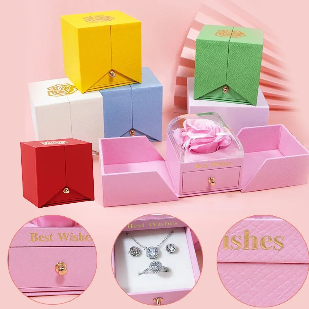 Eternal Rose Jewelry Gift Box with Drawer
