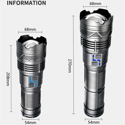High-Power LED Flashlight – Rechargeable, Long-Range, Tactical Outdoor Torch