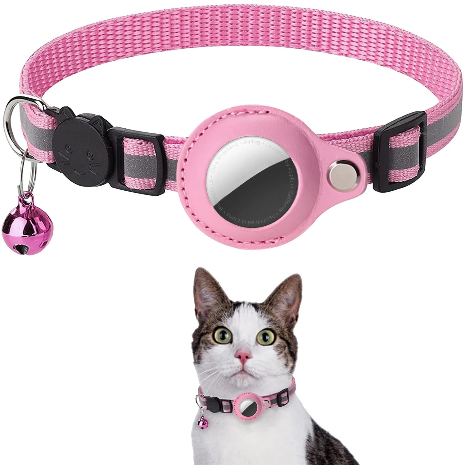 Never Lose Your Cat Again — AirTag Collar with Safety Buckle