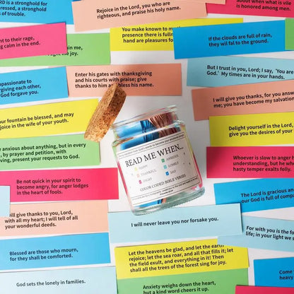 Colorful Bible Verse Jar – Daily Christian Inspiration in a Glass Keepsake