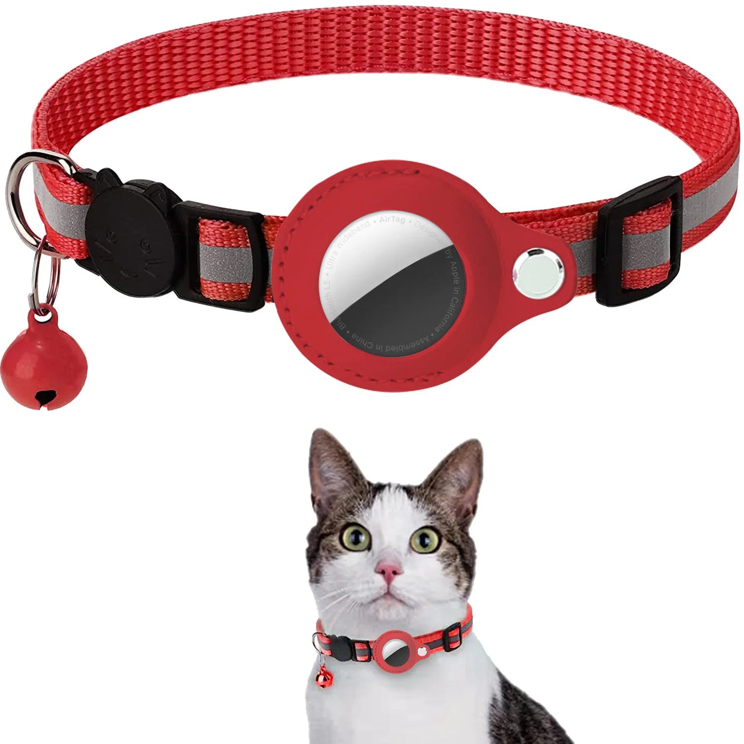 Never Lose Your Cat Again — AirTag Collar with Safety Buckle