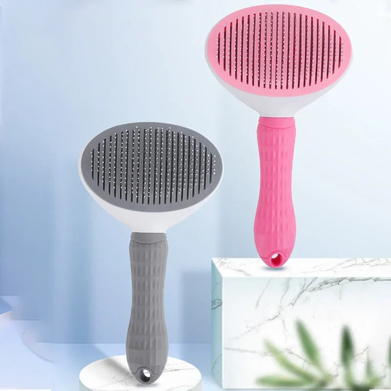 Pet Grooming Brush for Dogs & Cats – Stainless Steel Comb for Long Hair