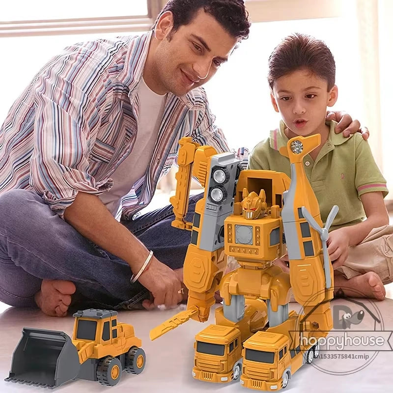 Magnetic Transforming Robot & Engineering Car Set for Kids