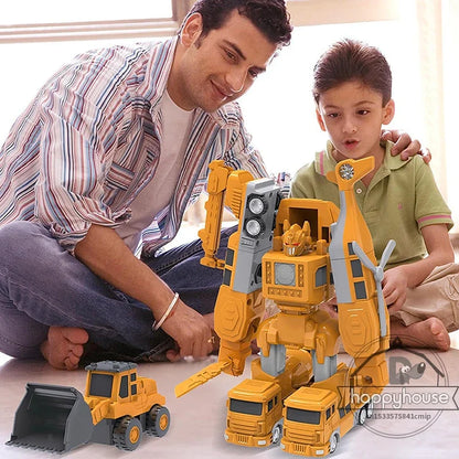 Magnetic Transforming Robot & Engineering Car Set for Kids