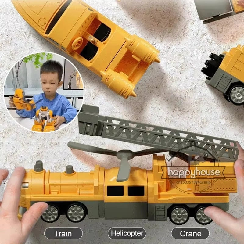 Magnetic Transforming Robot & Engineering Car Set for Kids