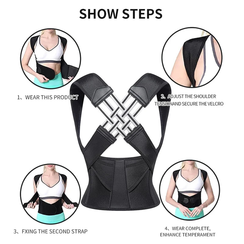 Adjustable Breathable Posture Corrector for Back and Shoulder Support