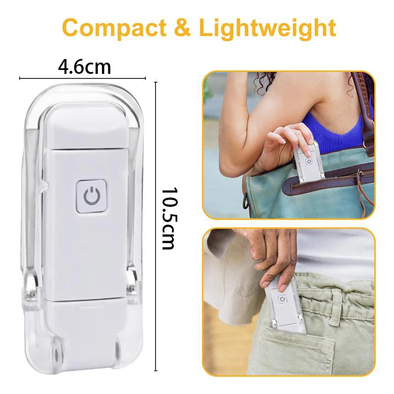 Ultra-Compact USB Rechargeable Book Light with Adjustable Brightness