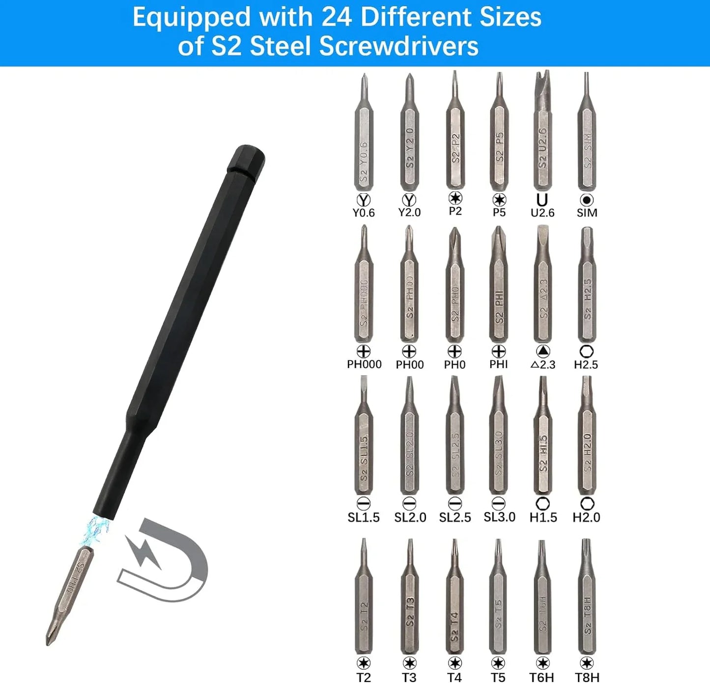 25-in-1 Precision Magnetic Screwdriver Set