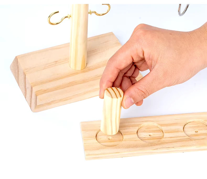 Handmade Wooden Hook and Ring Toss Game - Fun for Indoors and Outdoors