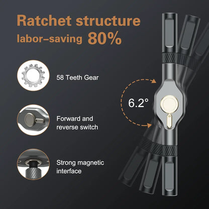 All-in-One Repair Tool — 24-in-1 Ratcheting Screwdriver Set
