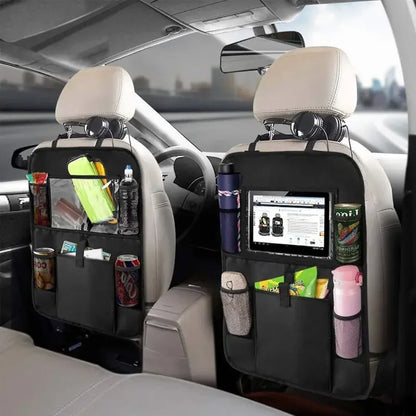 Car Backseat Organizer with Tablet Holder – Waterproof Seat Protector & Storage for Kids Travel