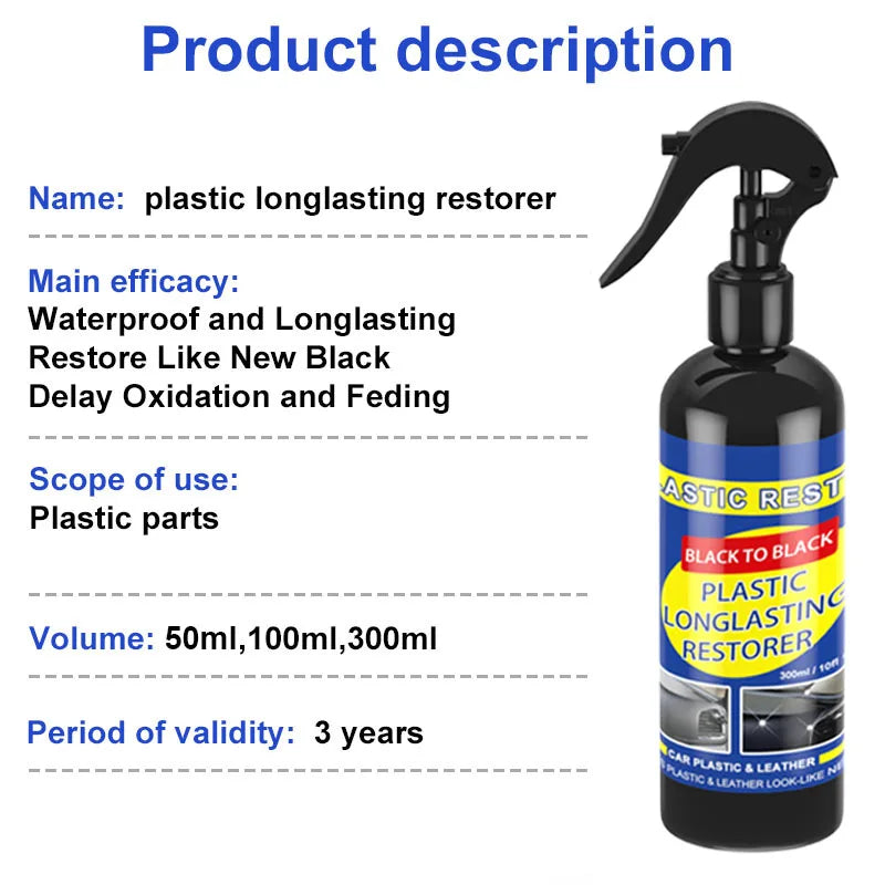 Ultimate Car Plastic and Leather Restorer - High-Gloss Finish