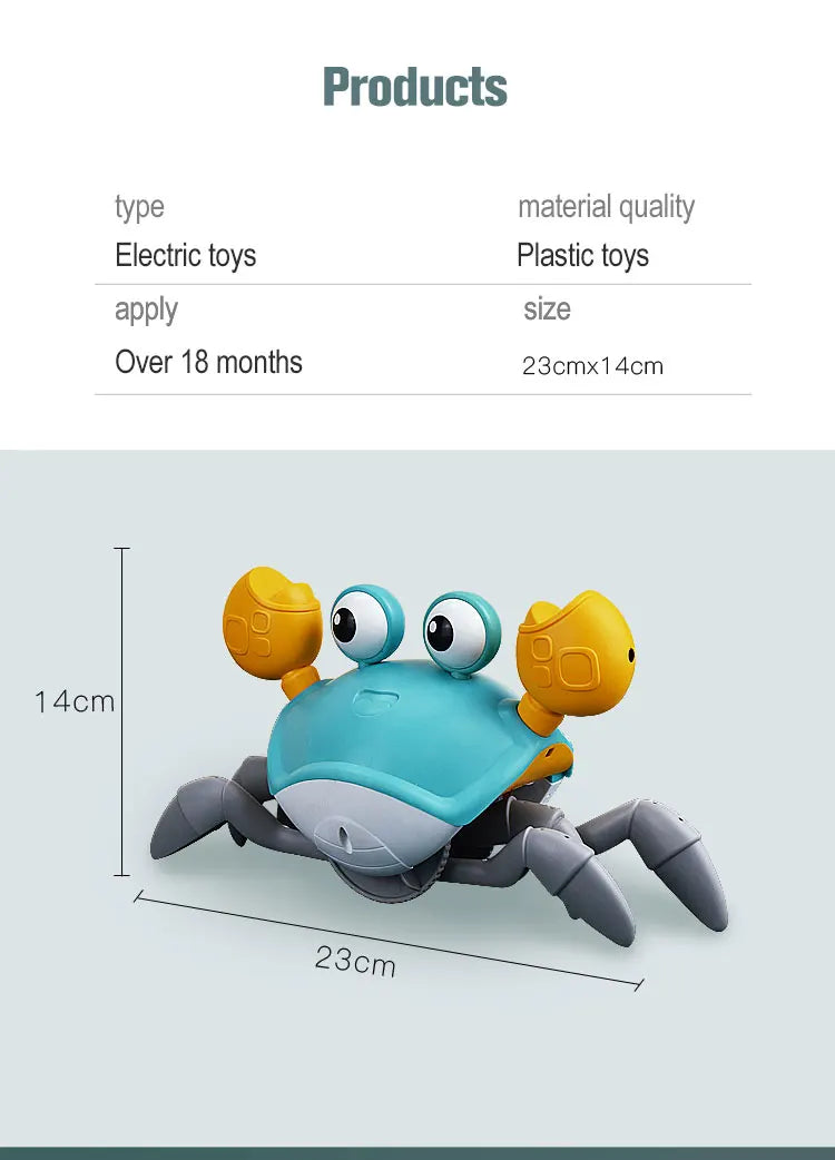 Interactive Crawling Crab Toy with Music and Obstacle Avoidance