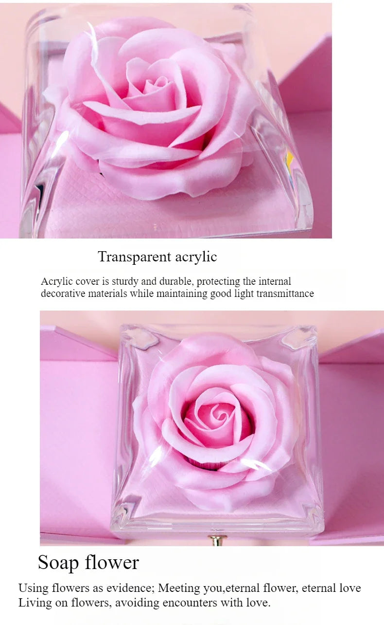 Eternal Rose Jewelry Gift Box with Drawer