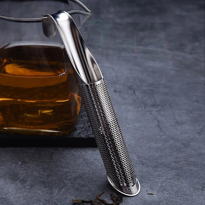 Stainless Steel Tea Infuser Stick – Sleek Loose Leaf Tea Strainer with Hook