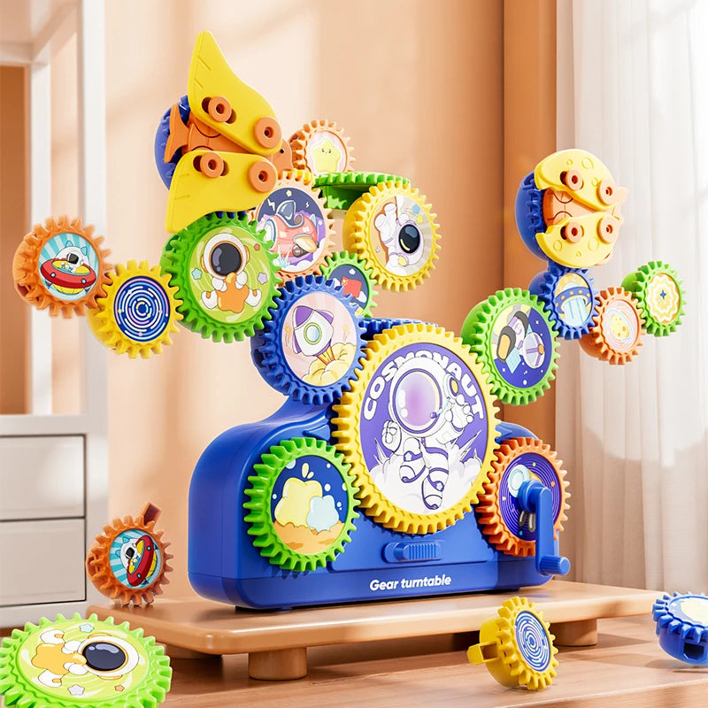 Electric Gear Building Set for Kids – 3D Rotating STEM Construction Toy