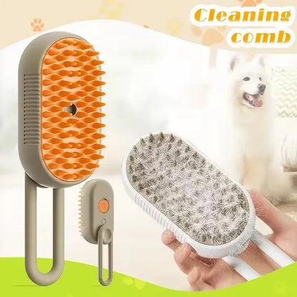 4-in-1 Steam Brush for Dogs and Cats - Pet Grooming & Hair Removal Tool