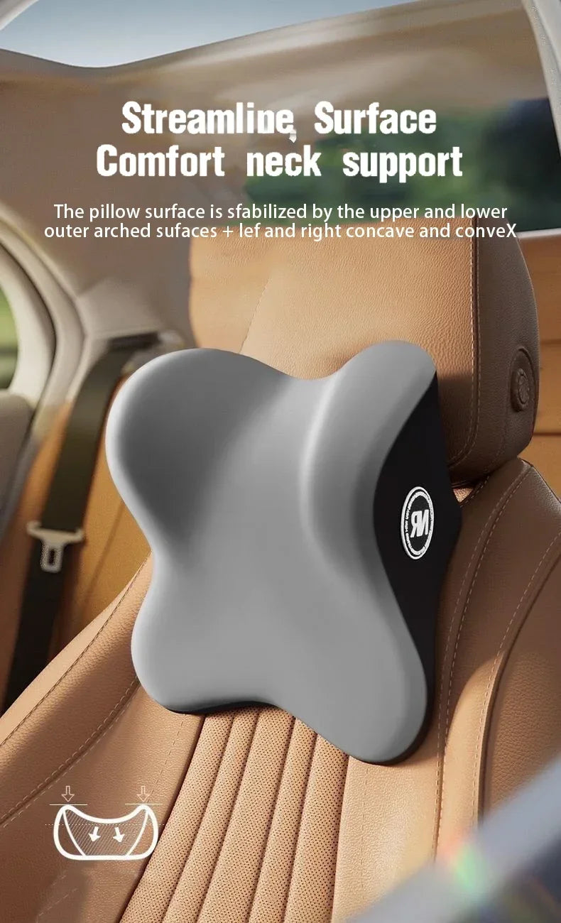 Premium Memory Foam Car Neck and Lumbar Support Cushion Set