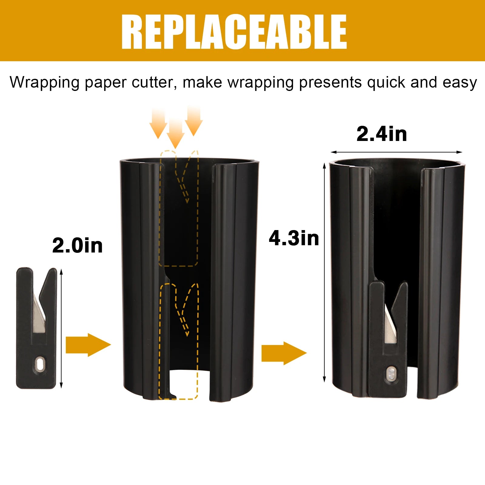 QuickWrap Cylindrical Wrapping Paper Cutter
