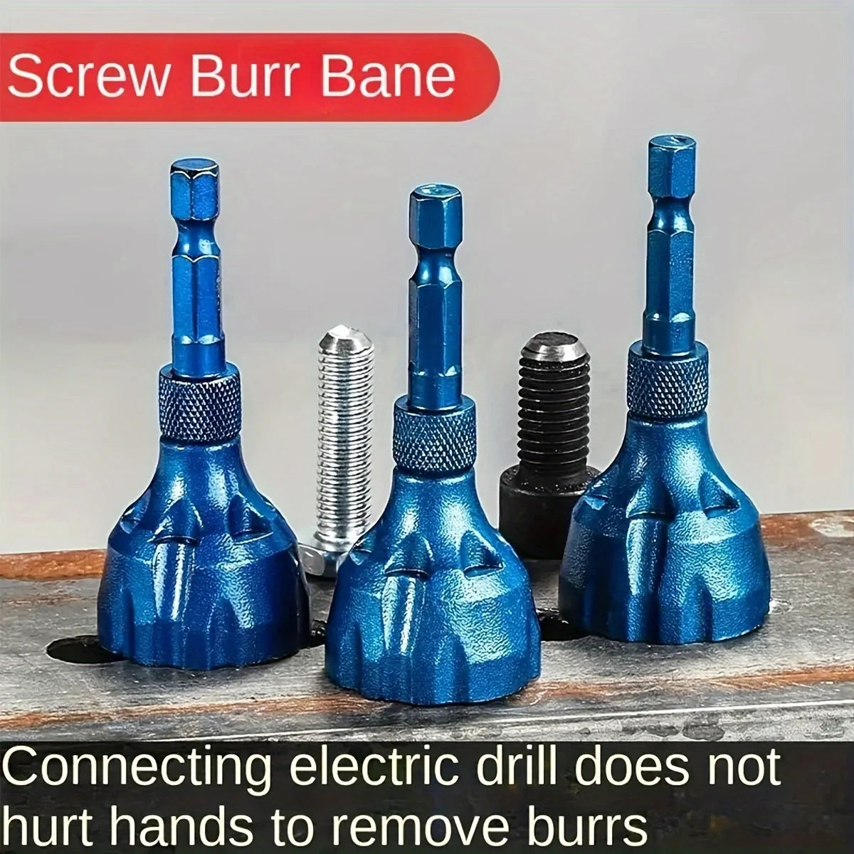 Precision Deburring Chamfer Tool – Quick Burr Remover for Bolts & Screws
