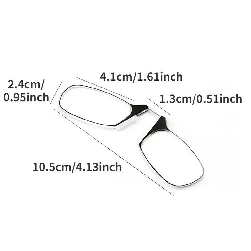 Portable Folding Nose Clip Reading Glasses with Keychain