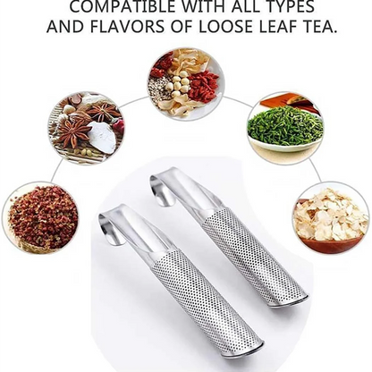Stainless Steel Tea Infuser Stick – Sleek Loose Leaf Tea Strainer with Hook