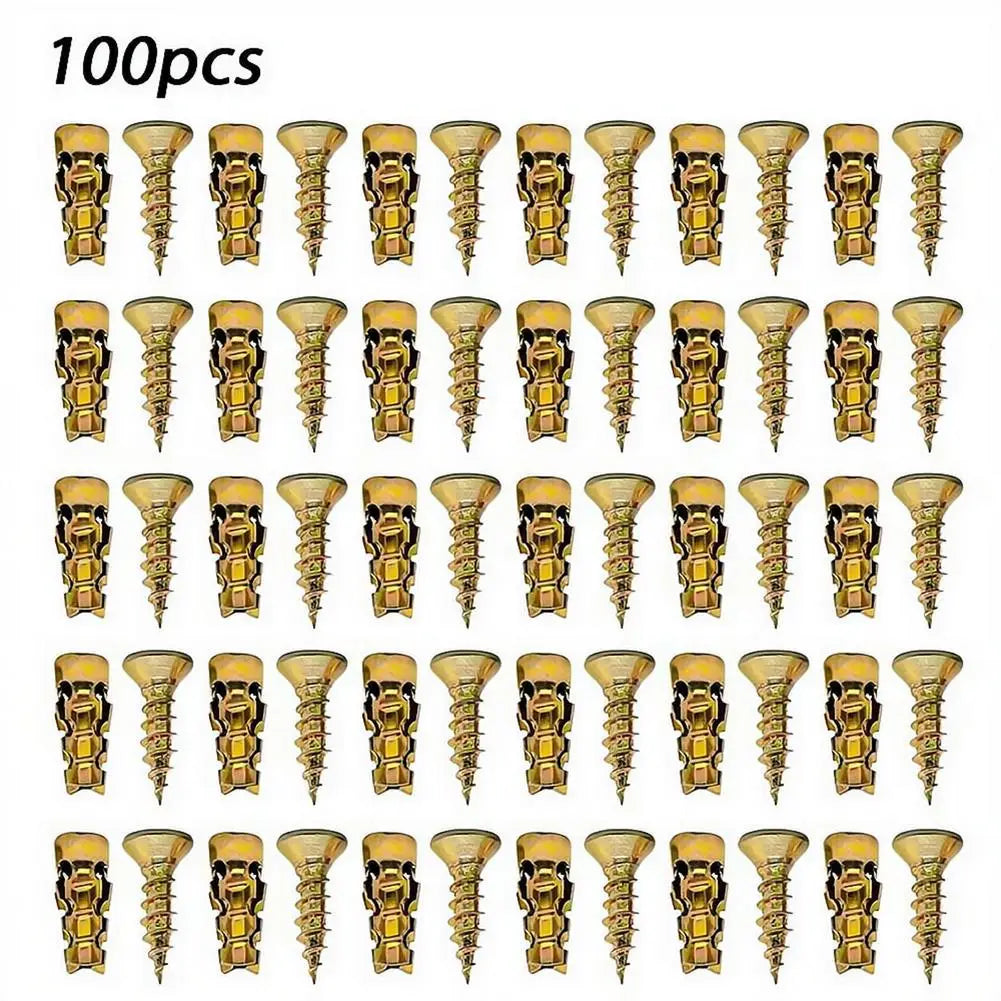 Short Expansion Screw Set – Metal Anchors for Cabinet Hinge Repair
