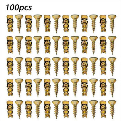 Short Expansion Screw Set – Metal Anchors for Cabinet Hinge Repair