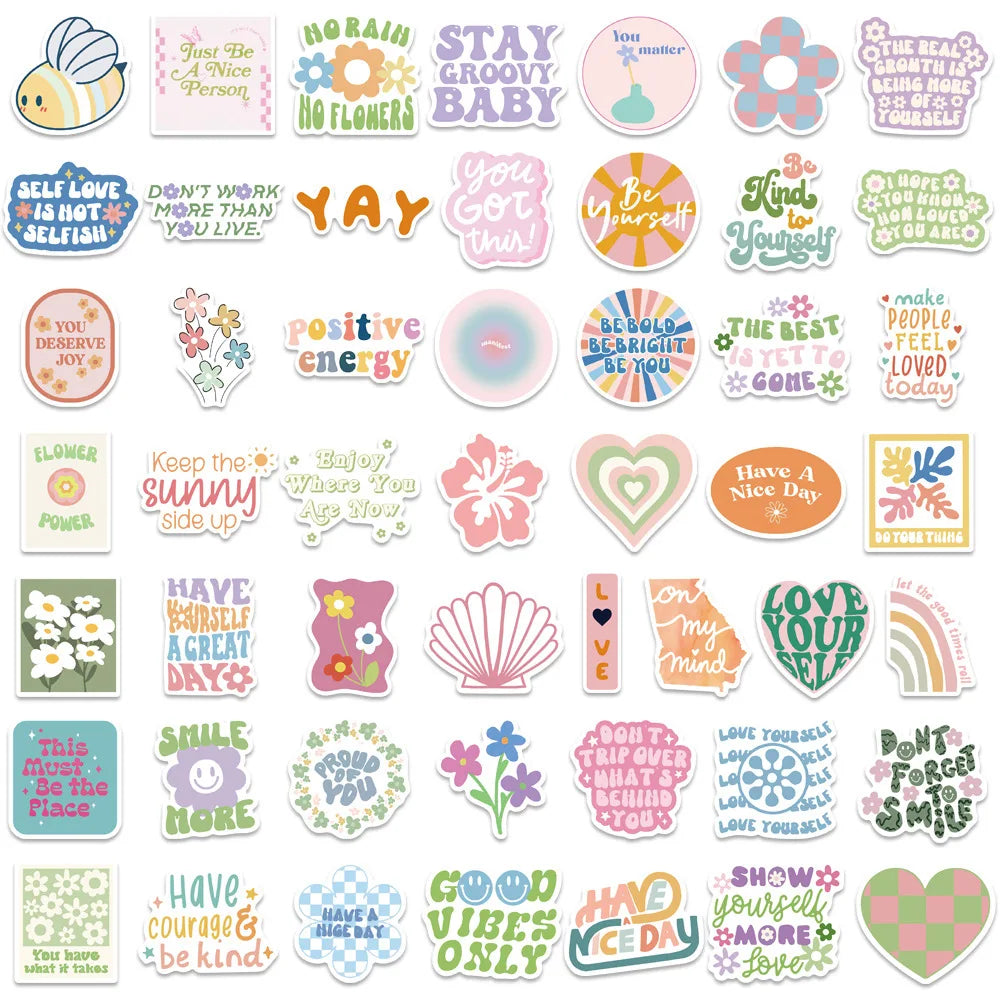 Inspiring Pink Waterproof Sticker Set – Perfect for DIY Decor!