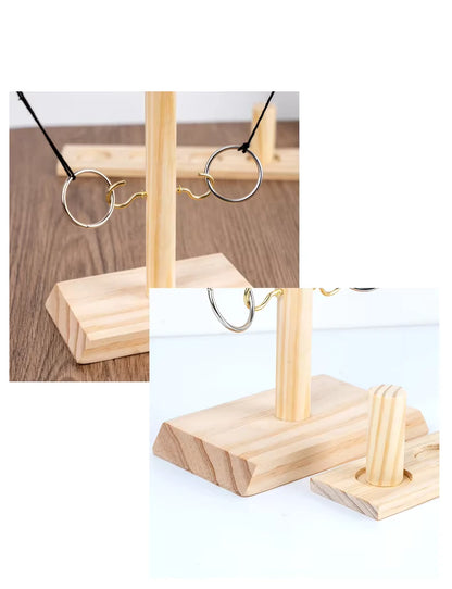 Handmade Wooden Hook and Ring Toss Game - Fun for Indoors and Outdoors