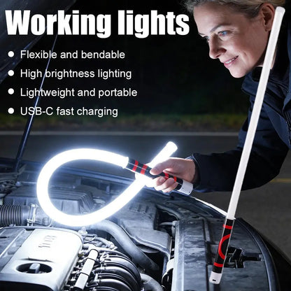 Flexible Rechargeable LED Work Light – 27" Bendable 800LM Inspection Light