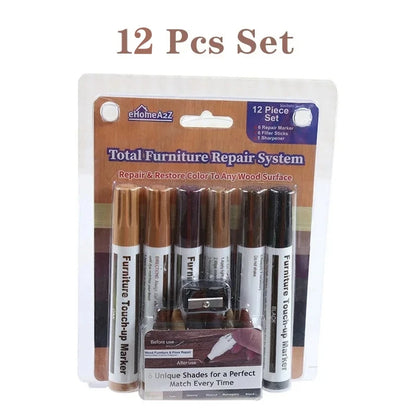 Furniture Repair Marker & Wax Stick Set – Easily Fix Scratches & Scuffs